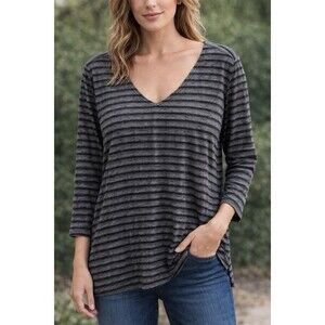 Eco Swim Cover Up Dress Size Large Black Striped (Poolside, Beach, Lake, Etc.)